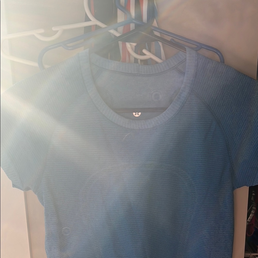 Blue Short Sleeve Athletic Top